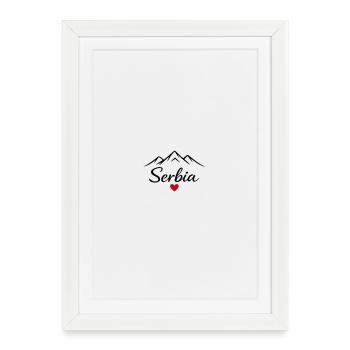 Souvenir de design de voyage en Serbie : vacances dans les Balkans - Affiche encadrée (27 × 37 cm) - blanc - Devant