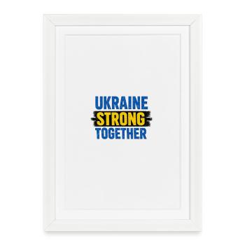 Conception du drapeau ukrainien Carte du tournesol du blé - Affiche encadrée (27 × 37 cm) - blanc - Devant