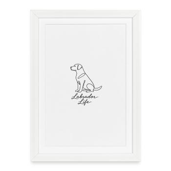 Labrador Retriever Dog Paw Forêt Montagnes - Affiche encadrée (27 × 37 cm) - blanc - Devant