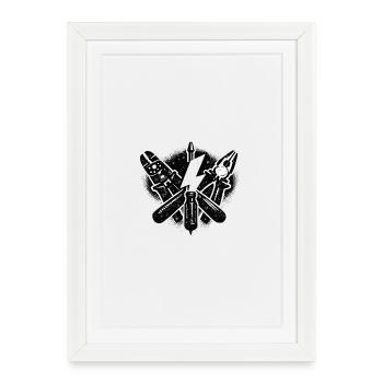 Electrician Tools Power Technology Design - Framed poster (27 × 37 cm) - white - Front