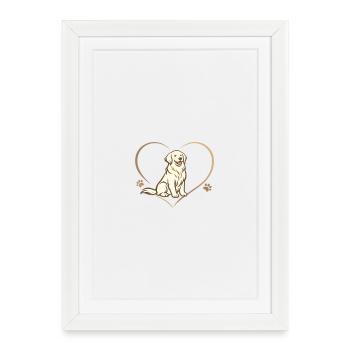 Golden Dog Family Retriever Dog Nature Love - Framed poster (27 × 37 cm) - white - Front