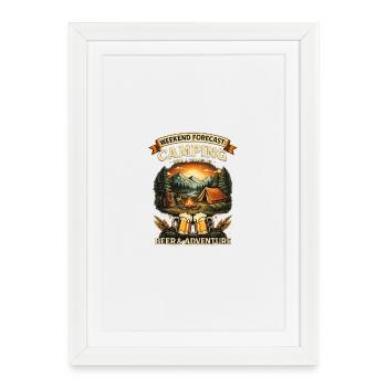 Weekend Forecast: Camping Beer & Adventure - Framed poster (27 × 37 cm) - white - Front