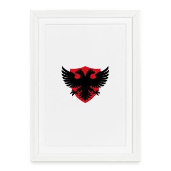 Albanie chemise drapeau aigle vacances balkanique cadeau - Affiche encadrée (27 × 37 cm) - blanc - Devant