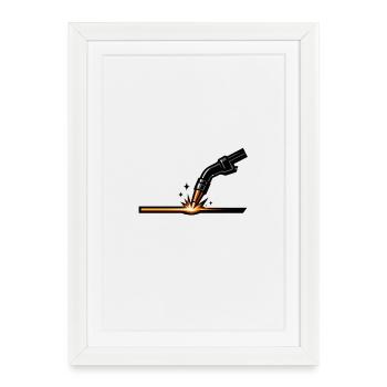 Soudeur Sparks Metal Industry Work Pride - Affiche encadrée (27 × 37 cm) - blanc - Devant