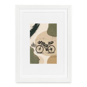 Paysage croquis de VTT - Affiche encadrée (27 × 37 cm) - blanc - Devant