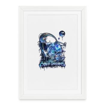 Cyber Dreams Aquatic Car - Framed poster (27 × 37 cm) - white - Front