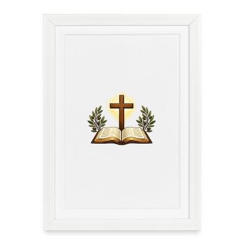 Christianity Cross Faith Religious Motif - Framed poster (27 × 37 cm) - white - Front