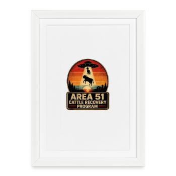 Area 51 Cattle Recovery Patch - Framed poster (27 × 37 cm) - white - Front