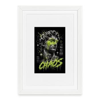 Chaos Graffiti Colossus - Affiche encadrée (27 × 37 cm) - blanc - Devant
