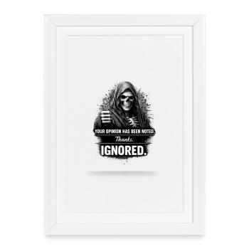 Crâne avec une opinion sarcastique - Affiche encadrée (27 × 37 cm) - blanc - Devant