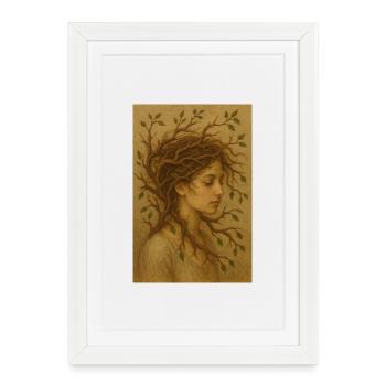 L’esprit de la forêt en profil - Affiche encadrée (27 × 37 cm) - blanc - Devant