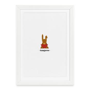 Bunny with Red Triangle Bowl - Framed poster (27 × 37 cm) - white - Front