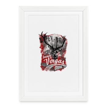 Always Forward Deer - Framed poster (27 × 37 cm) - white - Front