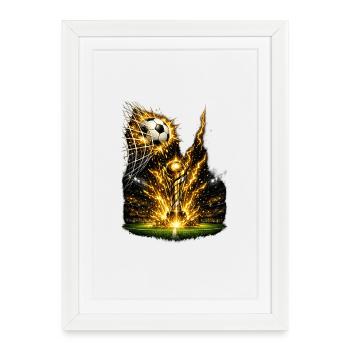 Golden Football Cup Fireworks - Framed poster (27 × 37 cm) - white - Front