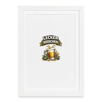 Logo de chope de bière délicieuse - Affiche encadrée (27 × 37 cm) - blanc - Devant