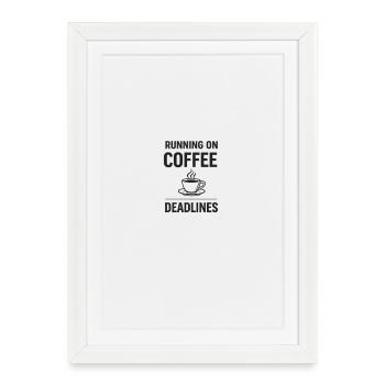 Tourner sur le café et les délais - Affiche encadrée (27 × 37 cm) - blanc - Devant