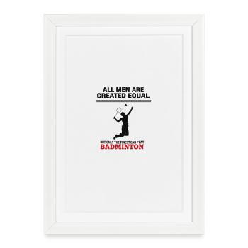 Cadeau de badminton pour le Papa Entraîneur Joueur - Affiche encadrée (27 × 37 cm) - blanc - Devant