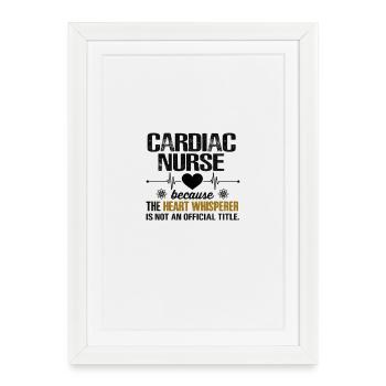 Cadeau d’infirmière cardiaque pour un héros de la santé - Affiche encadrée (27 × 37 cm) - blanc - Devant