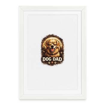 Père de chien avec des lunettes de soleil - Affiche encadrée (27 × 37 cm) - blanc - Devant
