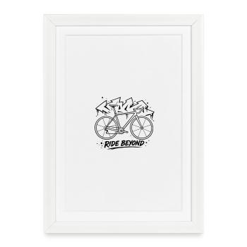 RIDE BEYOND Mountain Landscape Adventure - Framed poster (27 × 37 cm) - white - Front