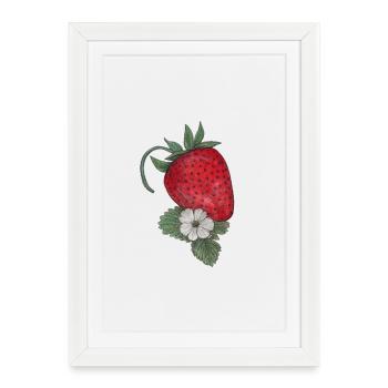 Strawberry dream with blossom - Framed poster (27 × 37 cm) - white - Front