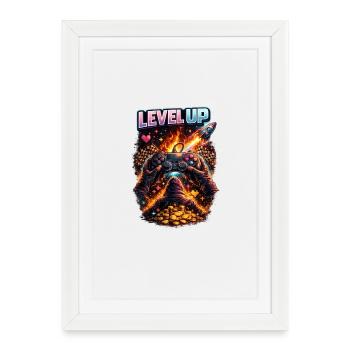 Monter de niveau : Feu, pièces et contrôleurs - Affiche encadrée (27 × 37 cm) - blanc - Devant