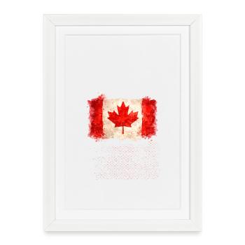 Watercolor Maple Leaf Flag - Framed poster (27 × 37 cm) - white - Front