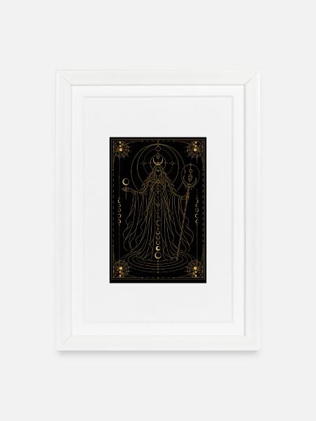 Moon Witch - Framed poster (27 × 37 cm) - white