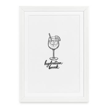 Drinking Break - Framed poster (27 × 37 cm) - white - Front