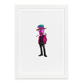 Psychedelic Suit Hero Neon - Framed poster (27 × 37 cm) - white - Front