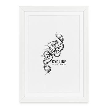 DNA Bicycle Helix Motif - Framed poster (27 × 37 cm) - white - Front
