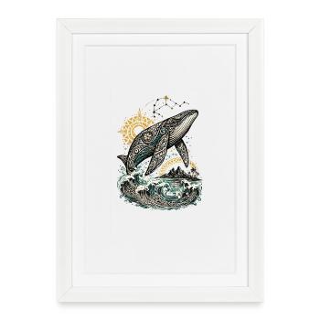 Mana Whale – Spirit of the Pacific - Framed poster (27 × 37 cm) - white - Front
