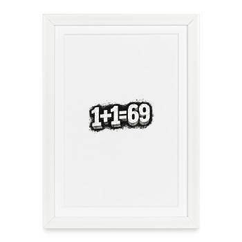 1+1=69 Grunge Typo Position, Couple, Couple, Meet - Framed poster (27 × 37 cm) - white - Front