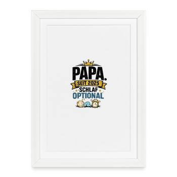 Seit 2025 Optional – Schlafendes Baby - Gerahmtes Poster (27 × 37 cm) - Weiß - Vorne