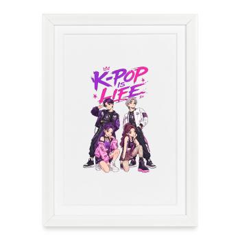 Kpop Is Life - Affiche encadrée (27 × 37 cm) - blanc - Devant