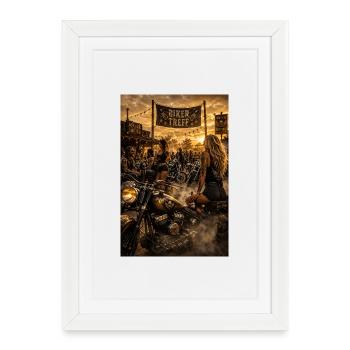 Dames motardes - Affiche encadrée (27 × 37 cm) - blanc - Devant