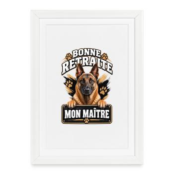 Bonne retraite mon maître - Affiche encadrée (27 × 37 cm) - blanc - Devant