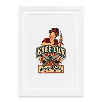 Club Klinge – Sigillet rétro réservé aux membres - Affiche encadrée (27 × 37 cm) - blanc - Devant