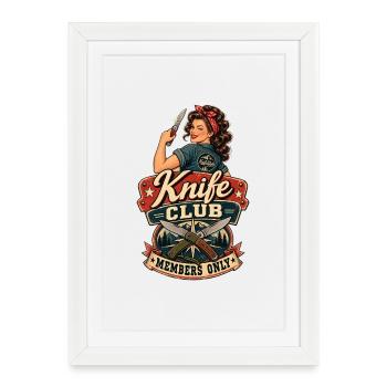 Blade Club Vintage Pin-Up - Affiche encadrée (27 × 37 cm) - blanc - Devant