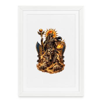 Guerrier du Soleil Égyptien - Affiche encadrée (27 × 37 cm) - blanc - Devant