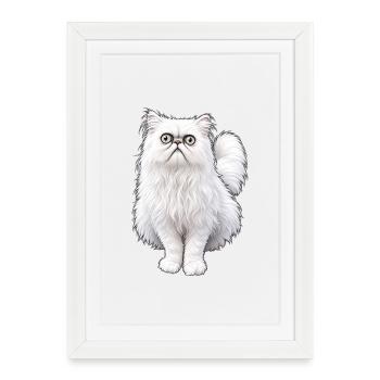 Weird looking Cat - Framed poster (27 × 37 cm) - white - Front