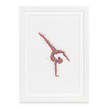 Gymnastique Gymnastique Handstand Marche au sol - Affiche encadrée (27 × 37 cm) - blanc - Devant