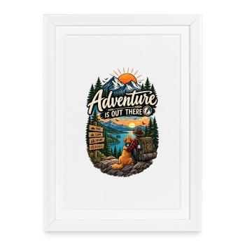 Adventure Is Out There – Hiking & Camping - Framed poster (27 × 37 cm) - white - Front