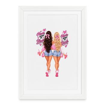 Never Without My Blonde, Never Without My Brunette - Affiche encadrée (27 × 37 cm) - blanc - Devant