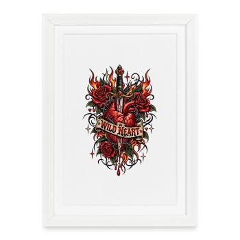 Wild Heart – Tattoo Edition - Framed poster (27 × 37 cm) - white - Front
