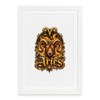 Aries Gold Ram Nebula - Framed poster (27 × 37 cm) - white - Front
