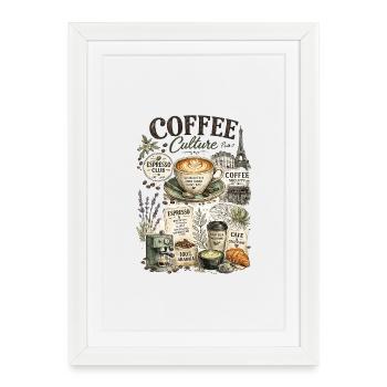 Vintage Parisian Collage Coffee Culture - Framed poster (27 × 37 cm) - white - Front