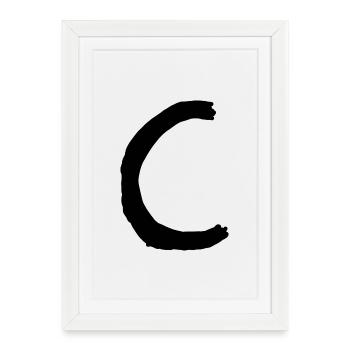 Buchstaben C - Gerahmtes Poster (27 × 37 cm) - Weiß - Vorne