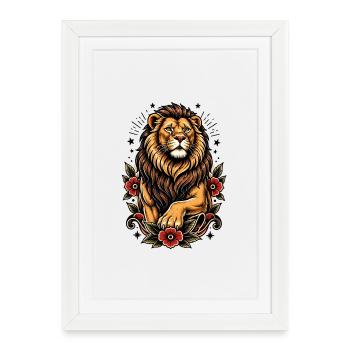Leo Floral Inspiration - Framed poster (27 × 37 cm) - white - Front