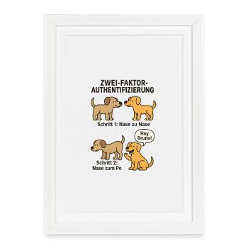 Dog Detection Two-Factor Authentication - Framed poster (27 × 37 cm) - white - Front